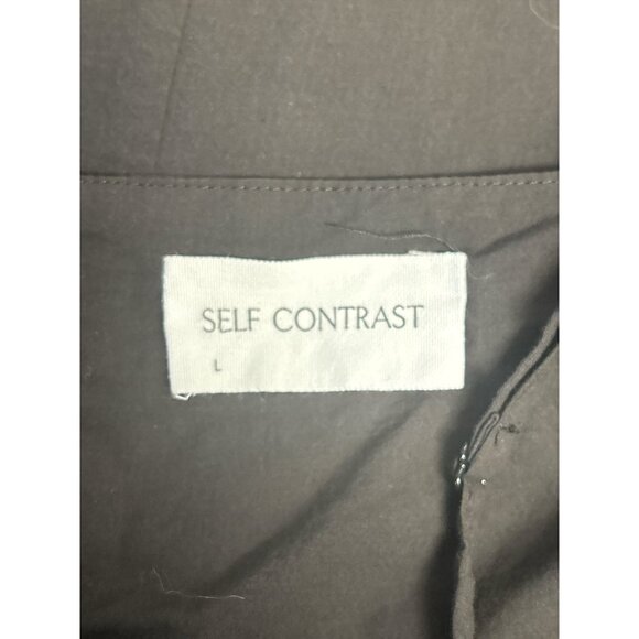 Self Contrast Black Cotton Midi Slip Dress Adjustable Straps Womens L - Picture 5 of 8